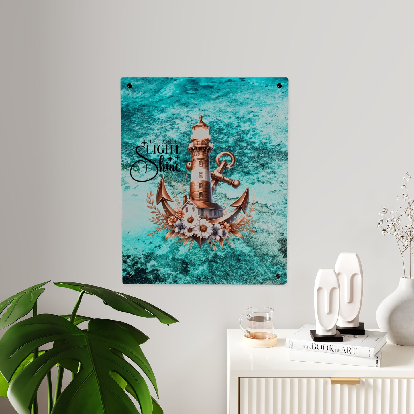 Nautical Acrylic Wall Art Panel - "Let Your Light Shine" Home Decor
