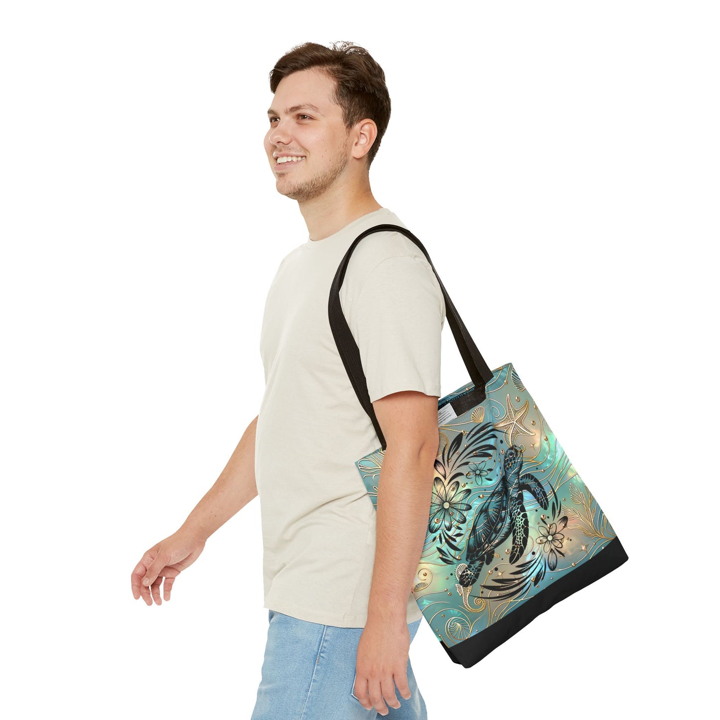 Ocean-Inspired Turtle Tote Bag - Beach Lover's Canvas Eco-Friendly Summer Gift