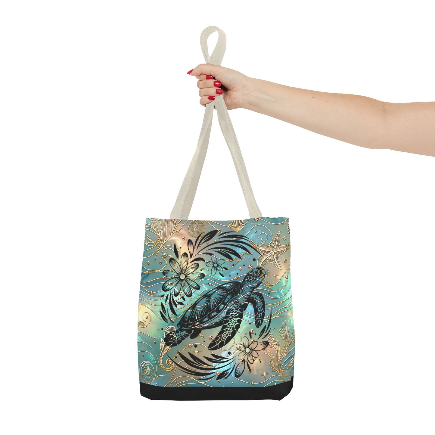 Ocean-Inspired Turtle Tote Bag - Beach Lover's Canvas Eco-Friendly Summer Gift