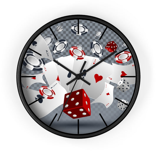 Poker Wall Clock - Game Room Man Cave Decor Gift
