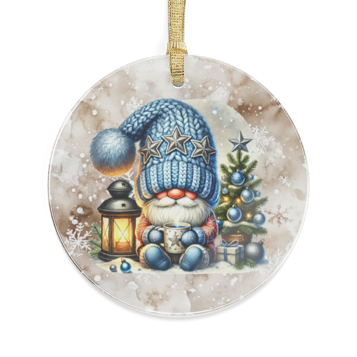 Charming Christmas Acrylic Ornaments with Woodland Gnome Design Holiday Decor