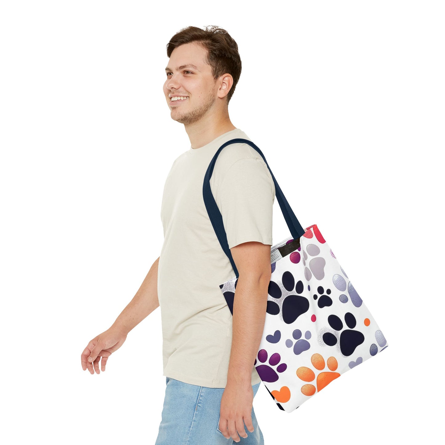 Paw Print FashionableTote Bag (AOP), Stylish, Animal Lovers, Pet Lovers, Great Gift Idea for Birthdays, Holidays or Any Occasion for Anyone