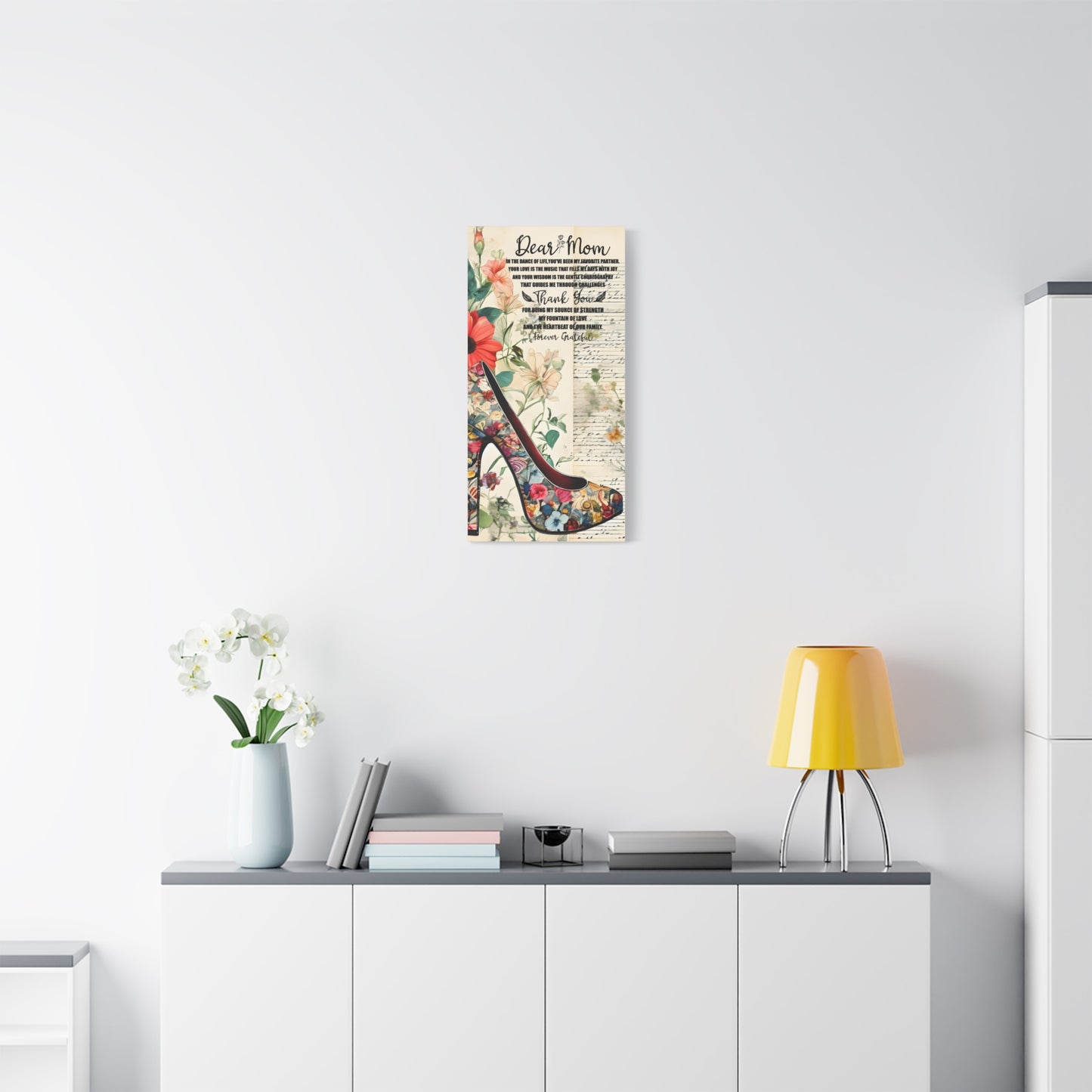 Inspirational Floral Canvas Wall Art for Mom - Perfect Gift for Mother's Day