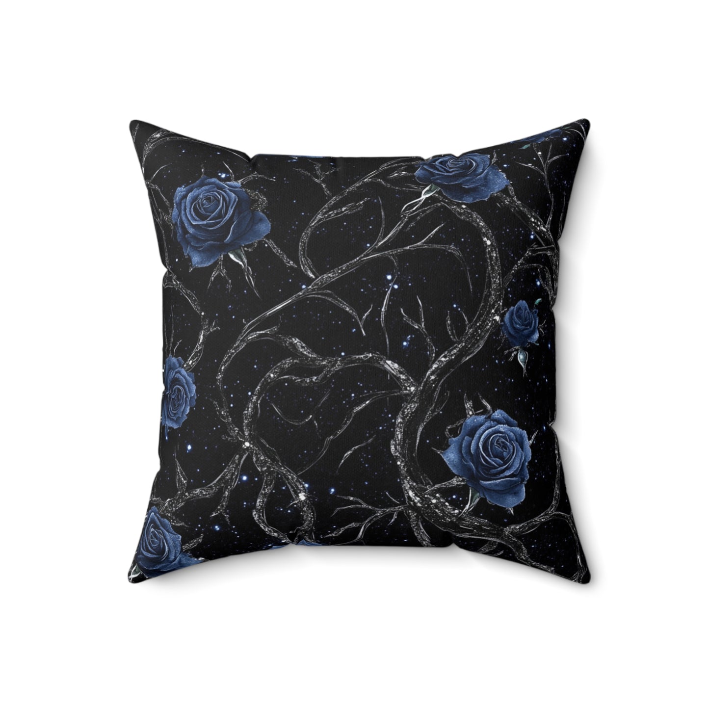 Elegant Floral Throw Pillow, Black Rose Cushion, Dark Aesthetic Home Decor, Gothic Pillow Cover, Cozy Gift for Her