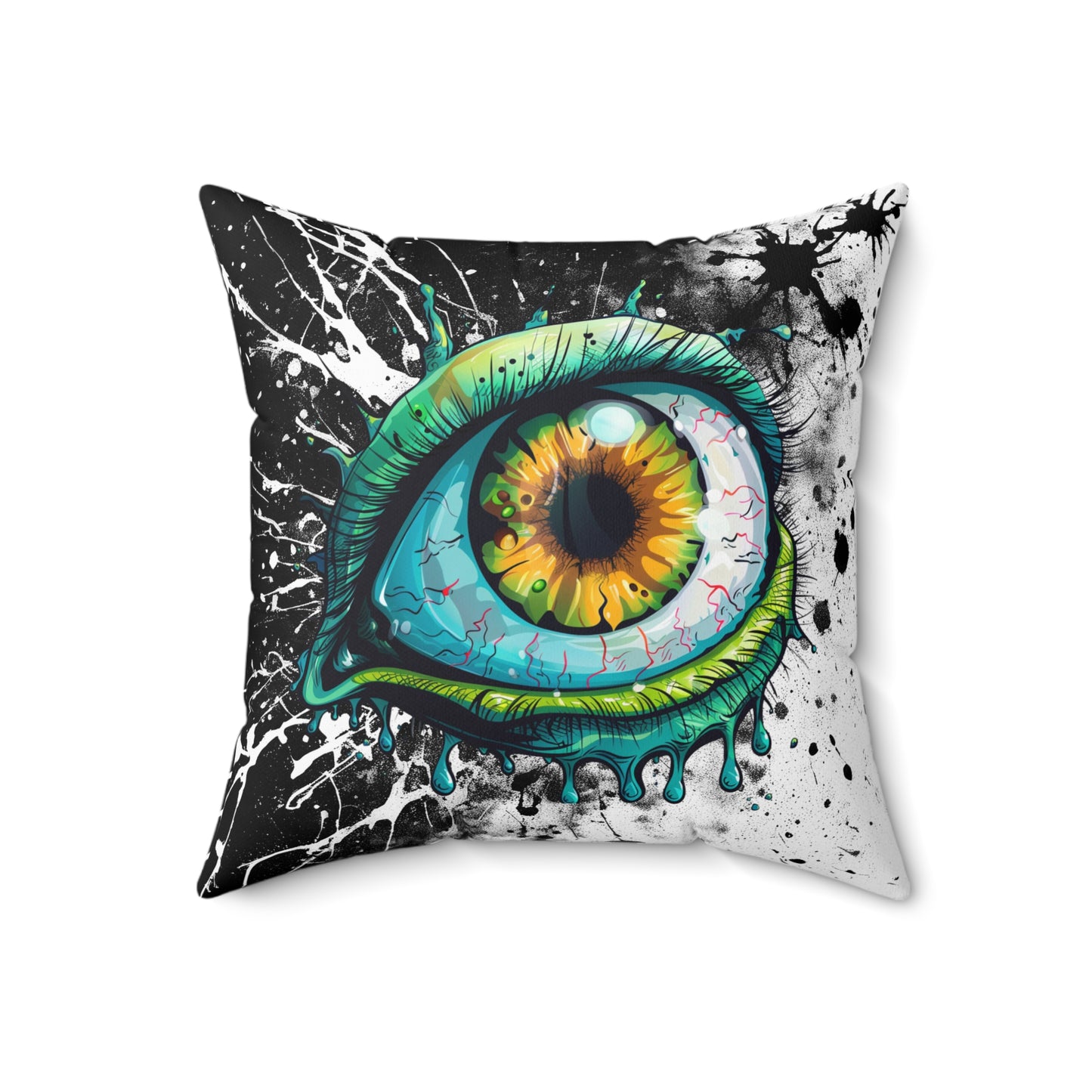 Halloween Theme Spun Polyester Square Pillow, One Eyeball Monster Halloween Decor, Accent for Any Room, Halloween and Monster Lovers