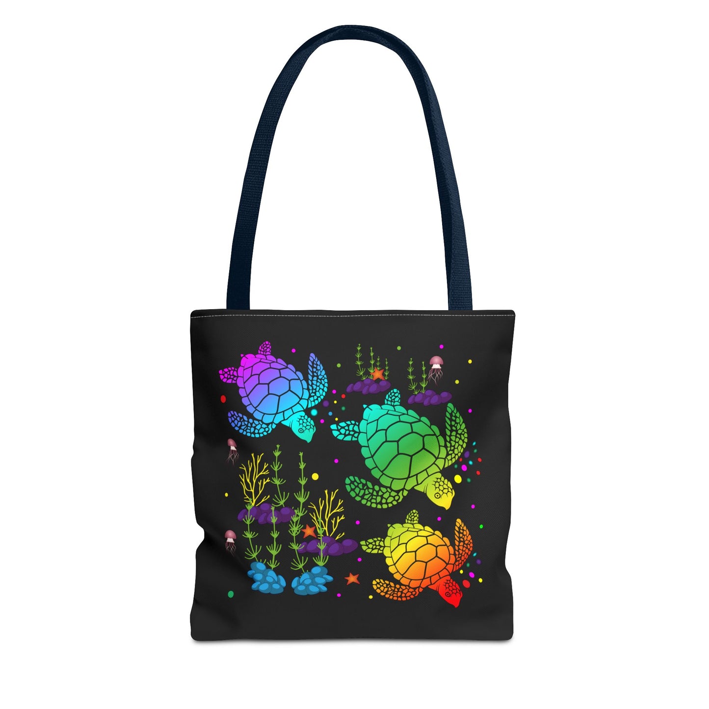 Rainbow Turtle Tote Bag - Eco-Friendly Reusable Shopper, Beach Bag, Gift for Ocean Lovers, Summer Fun, Art Tote