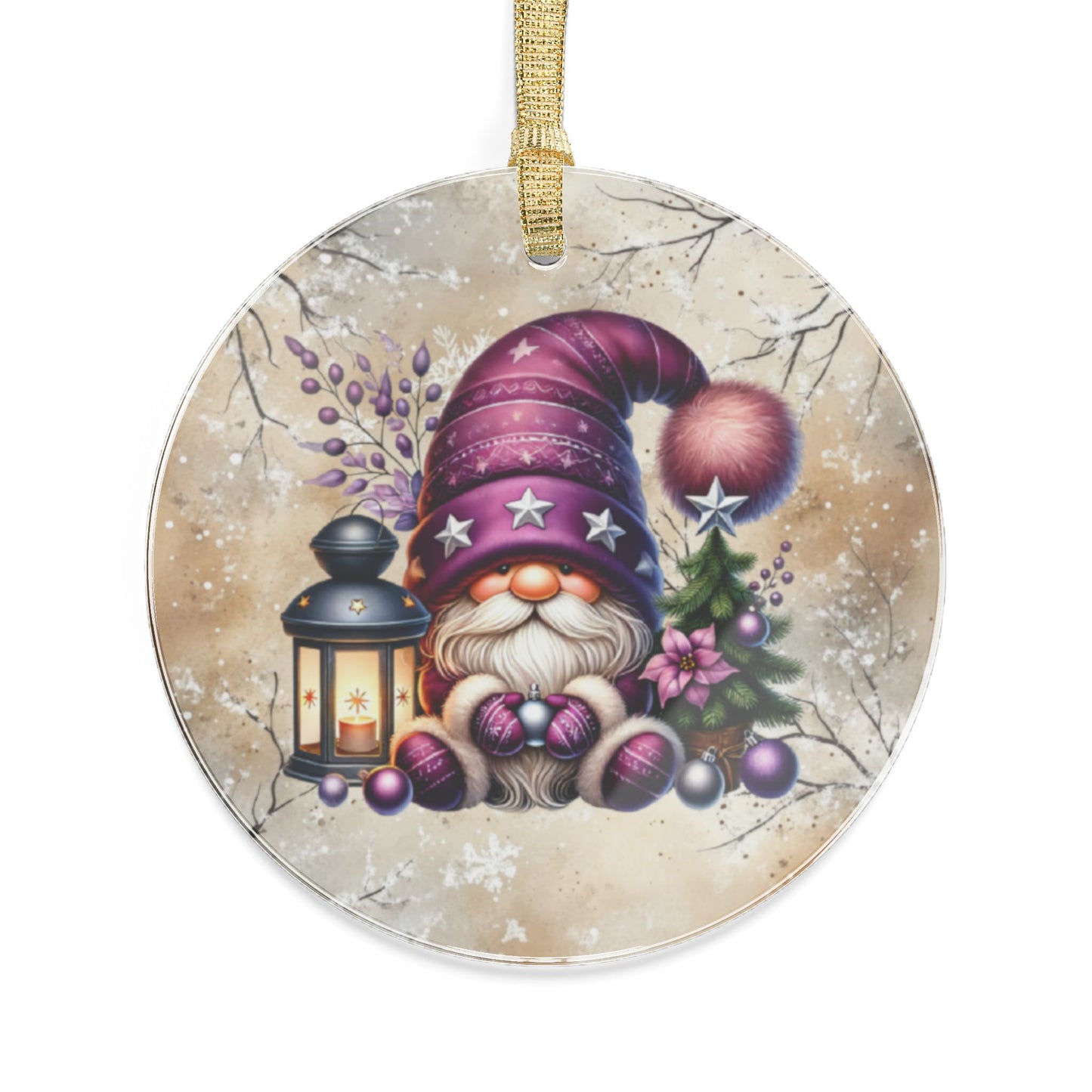 Festive Gnome Acrylic Ornaments - Holiday Decor