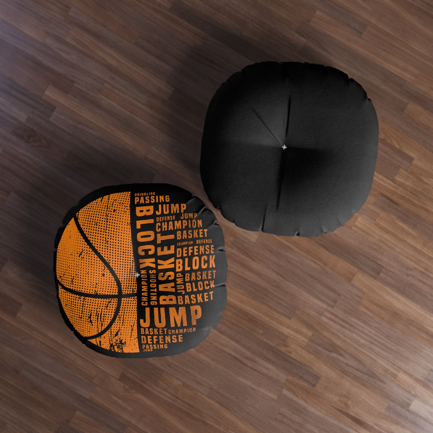 Basketball Tufted Floor Pillow, Round