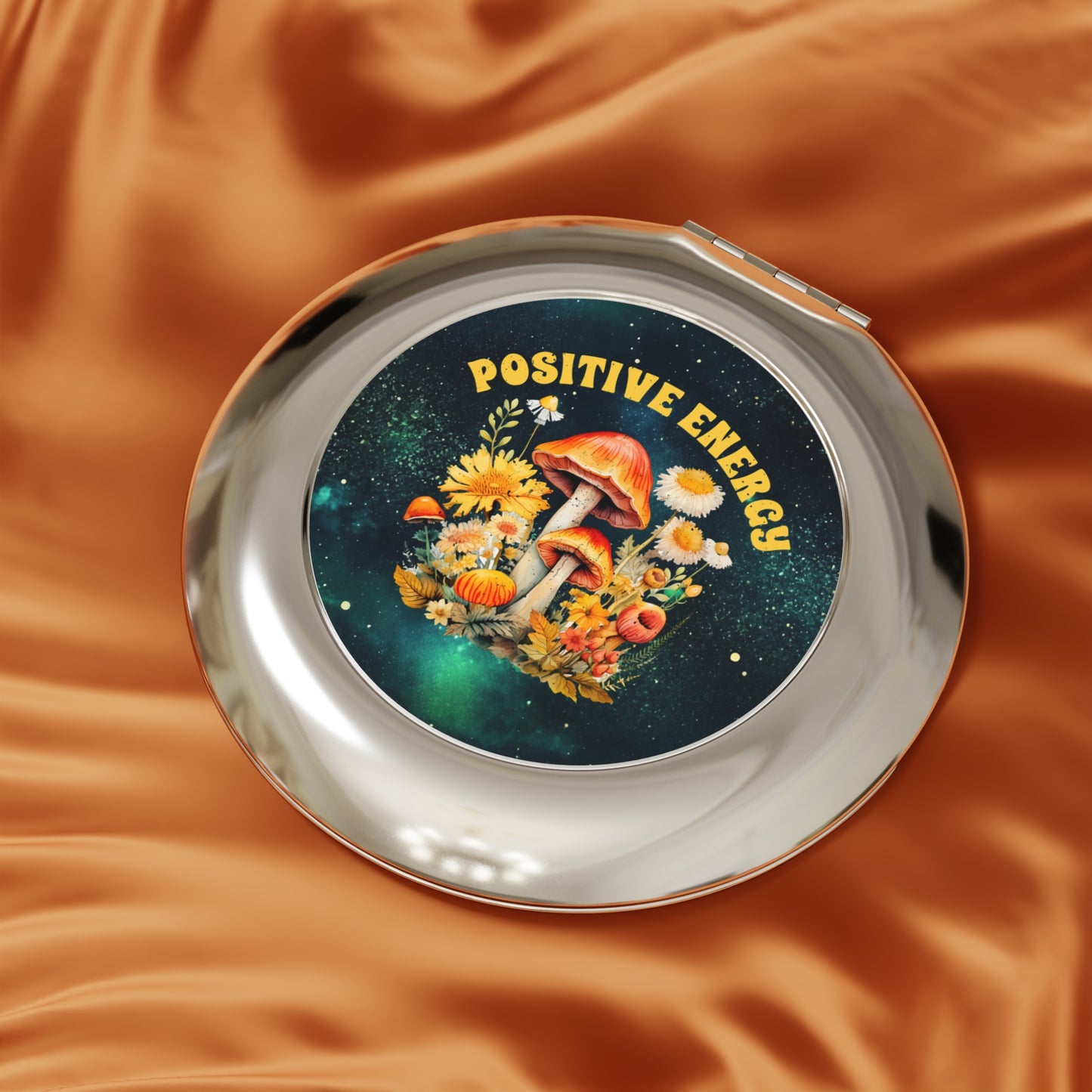 Positive Energy Compact Travel Mirror - Inspirational Design for Everyday Use