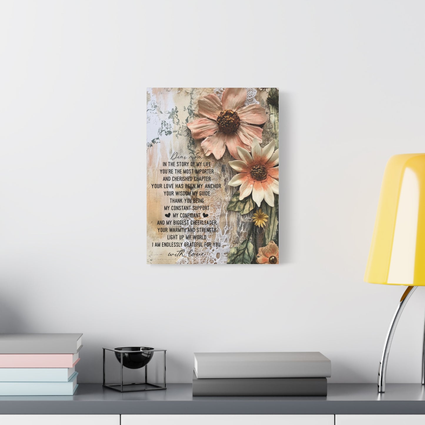 Floral Canvas Wall Art - Heartfelt Mom Appreciation Decor