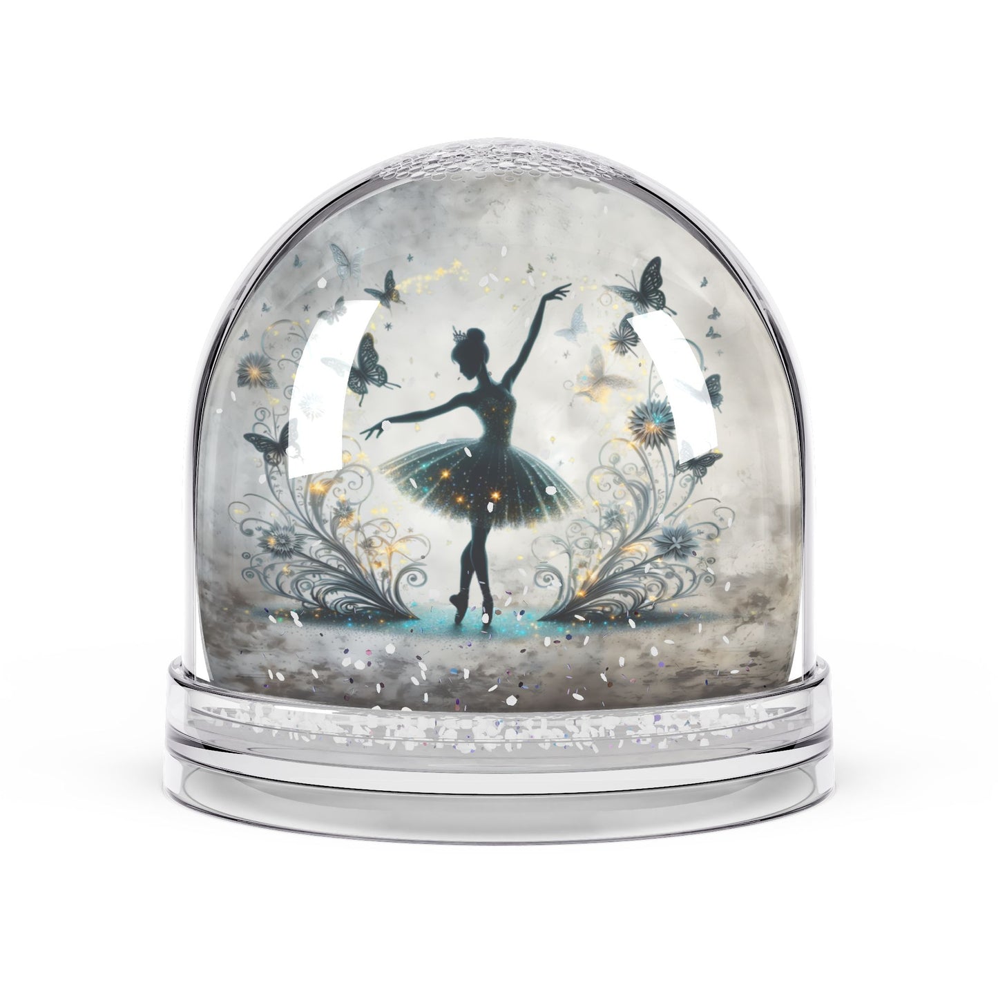 Ballerina Snow Globe — Elegant Dancing Silhouette Decorative Keepsake
