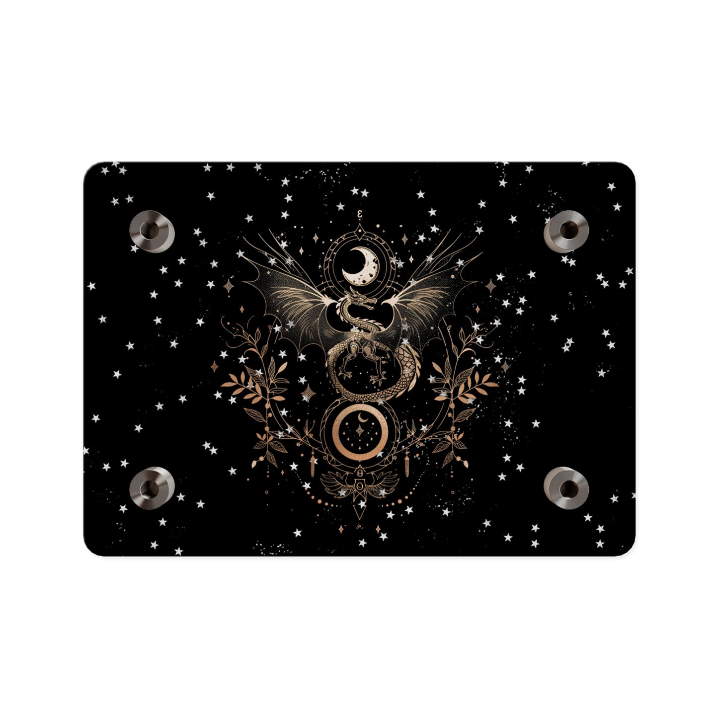 Celestial Acrylic Wall Art Panel - Mystical Dragon with Moon and Stars Decor