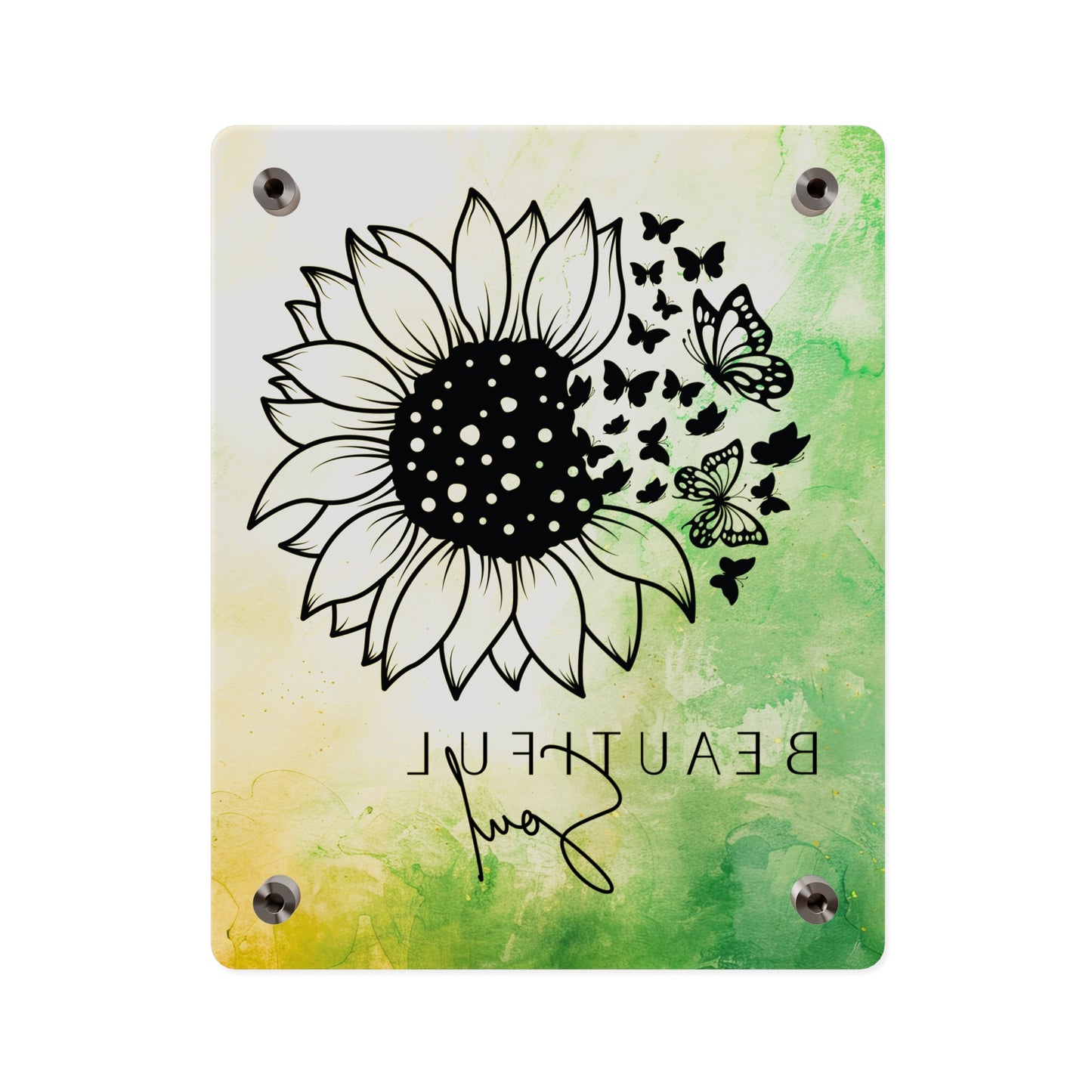 Beautiful Soul Acrylic Wall Art Panel with Sunflower Design
