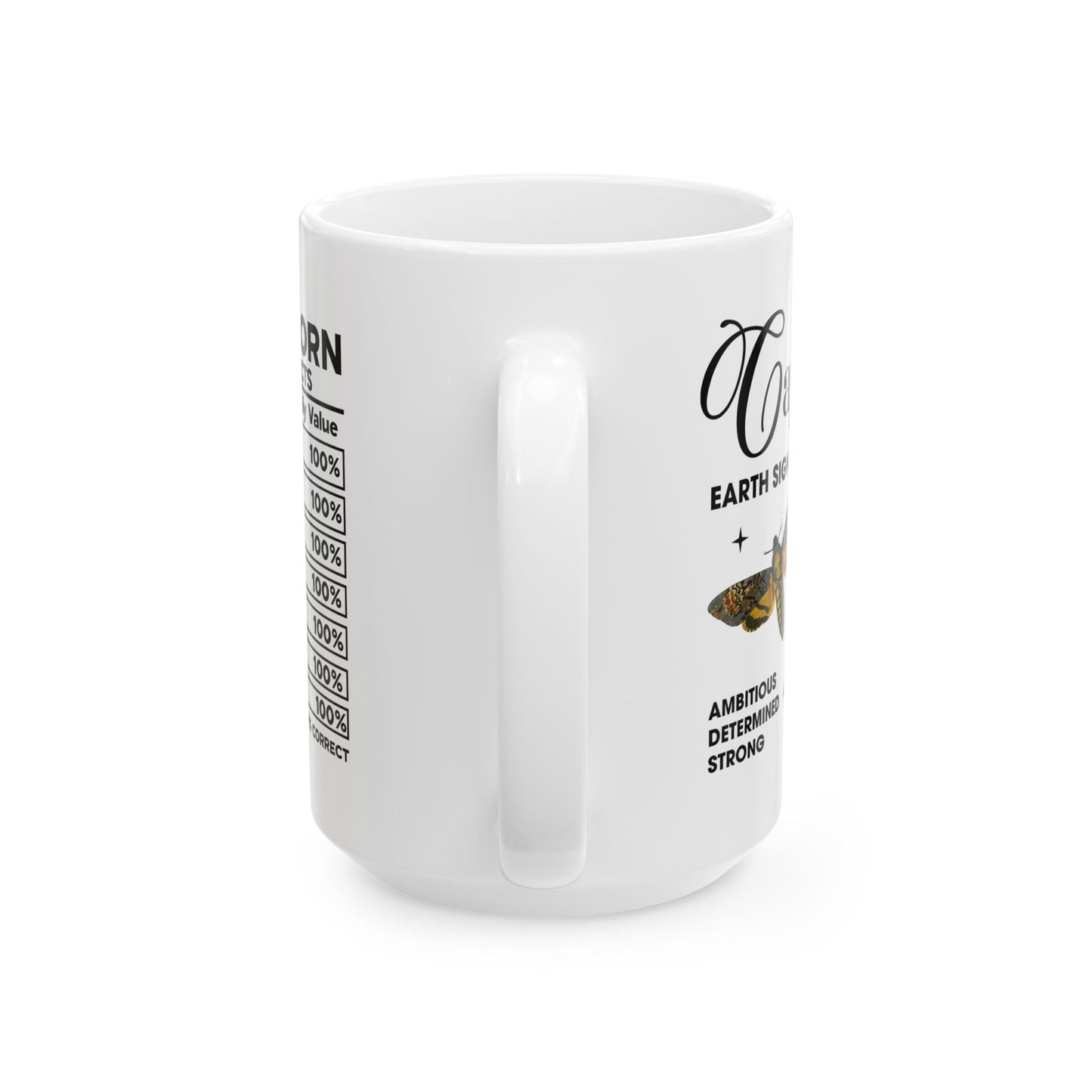 Capricorn Zodiac Floral Ceramic Mug - Horoscope Gift for Astrology Lovers
