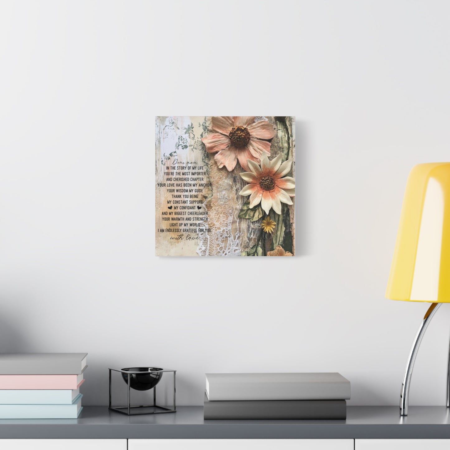 Floral Canvas Wall Art - Heartfelt Mom Appreciation Decor
