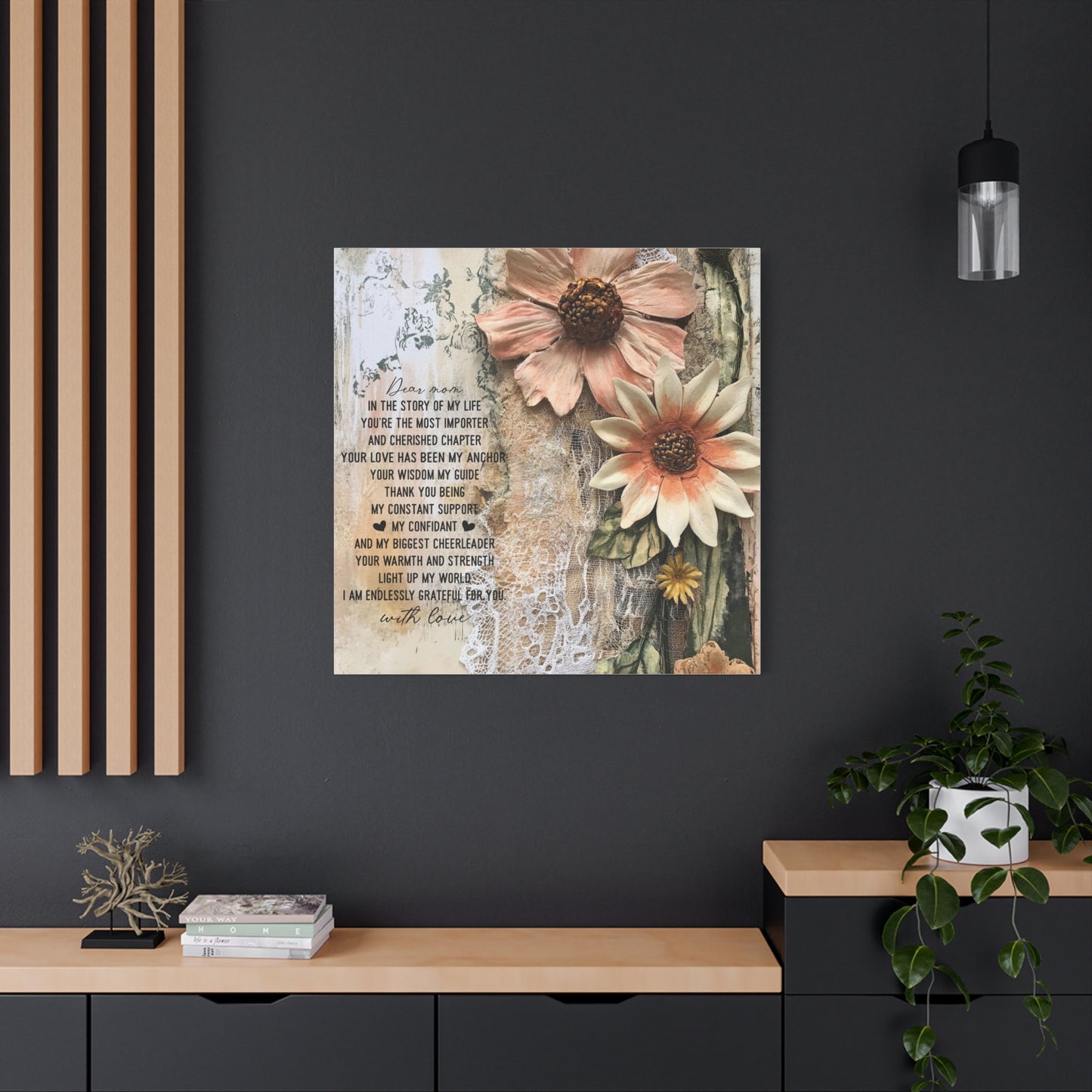 Floral Canvas Wall Art - Heartfelt Mom Appreciation Decor