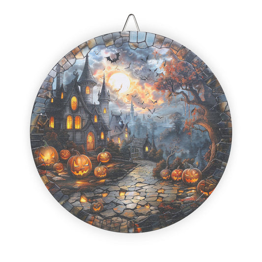 Halloween Themed Rustic Charm Wood Sign, Spooky Wall Decor, Pumpkin Art, Autumn Home Decor, Fall Celebration Signage