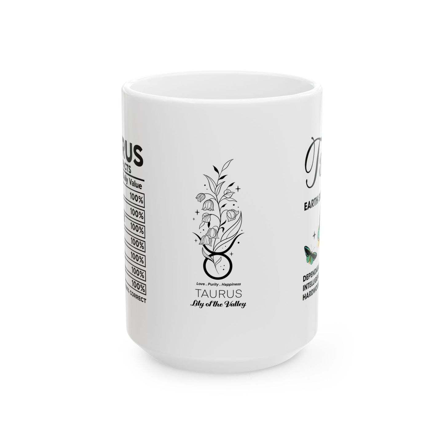 Taurus Zodiac Ceramic Mug - 11oz & 15oz - Astrology Gift for Taurus