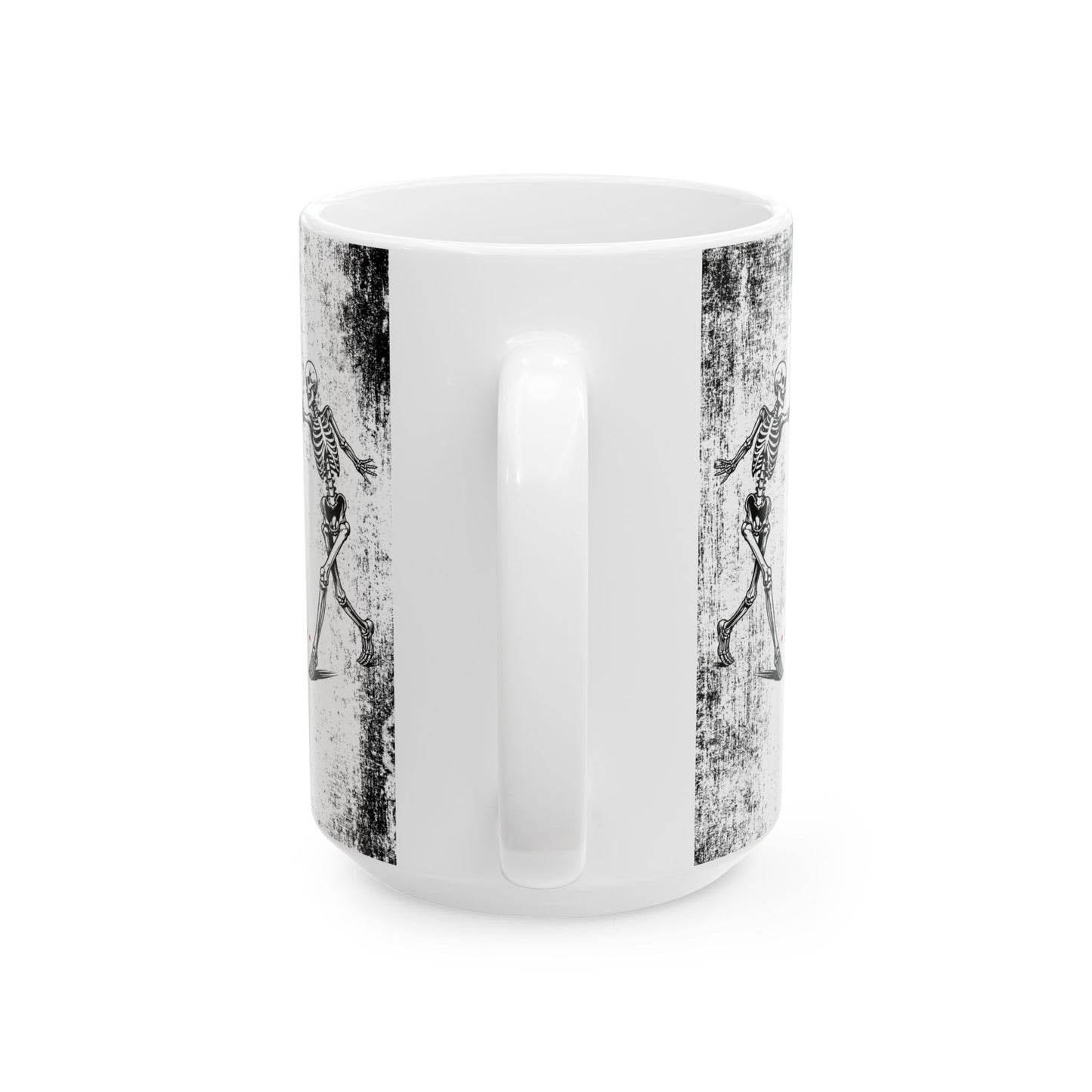 Ceramic Mug "You And Me Are Meant To Be"— Romantic Heart & Skeleton Love Coffee Cup (11oz/15oz)