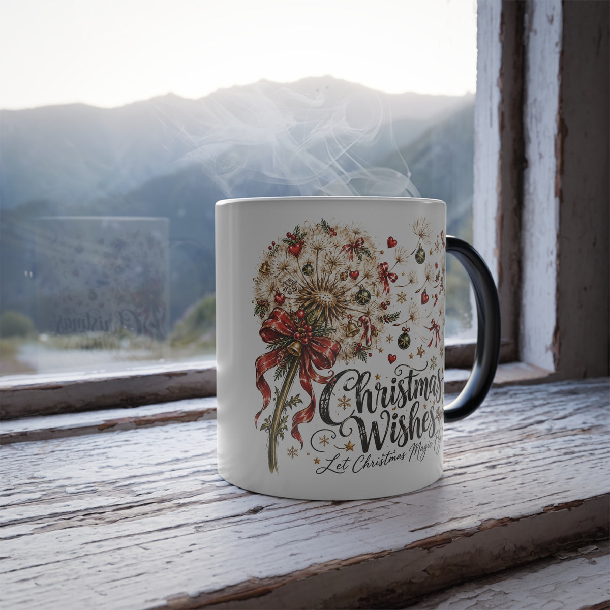 Merry Dandelion “Christmas Wishes” Color-Changing Mug