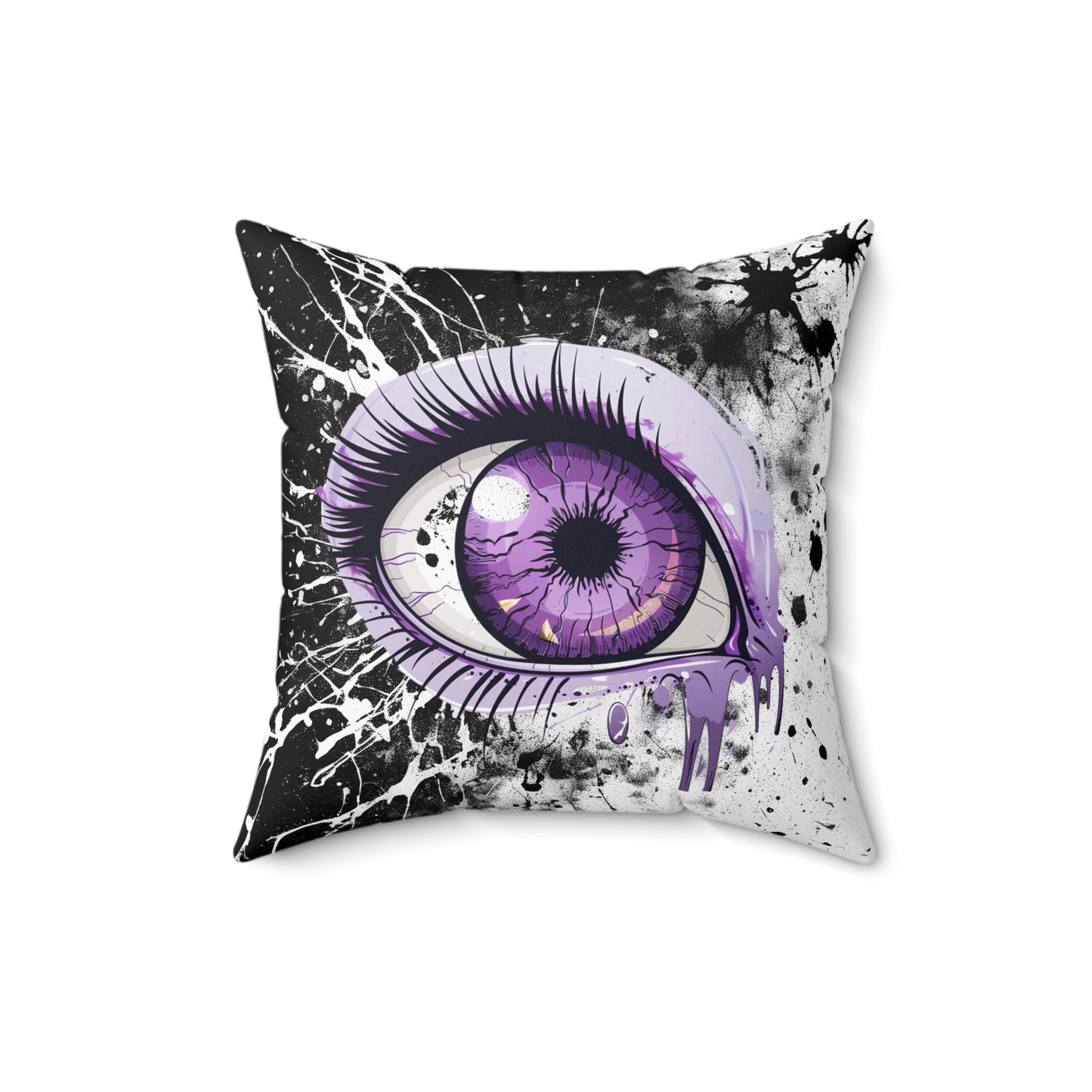 Halloween Theme Spun Polyester Square Pillow, Spooky One Eye Monster Halloween Decor, Accent for Any Room, Halloween and Monster Lovers