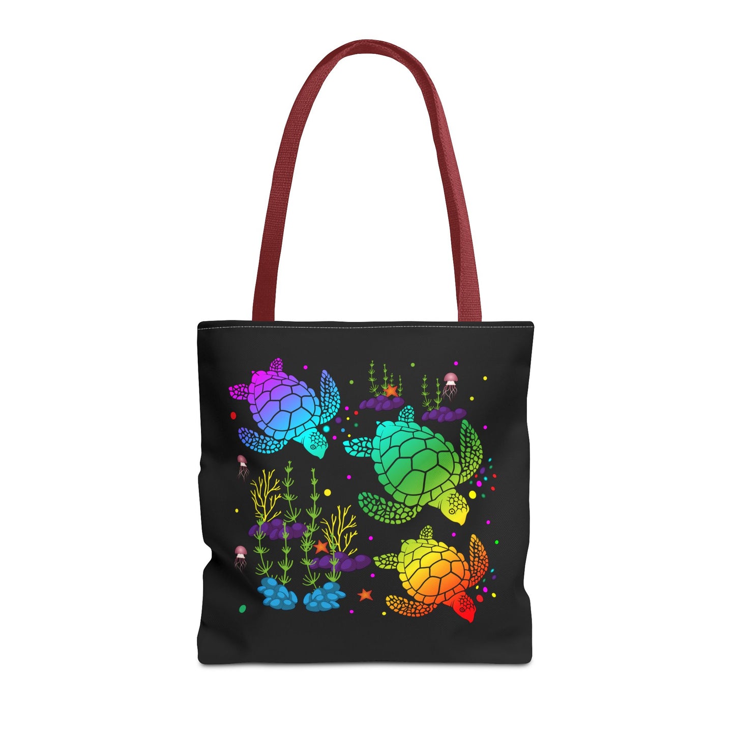 Rainbow Turtle Tote Bag - Eco-Friendly Reusable Shopper, Beach Bag, Gift for Ocean Lovers, Summer Fun, Art Tote