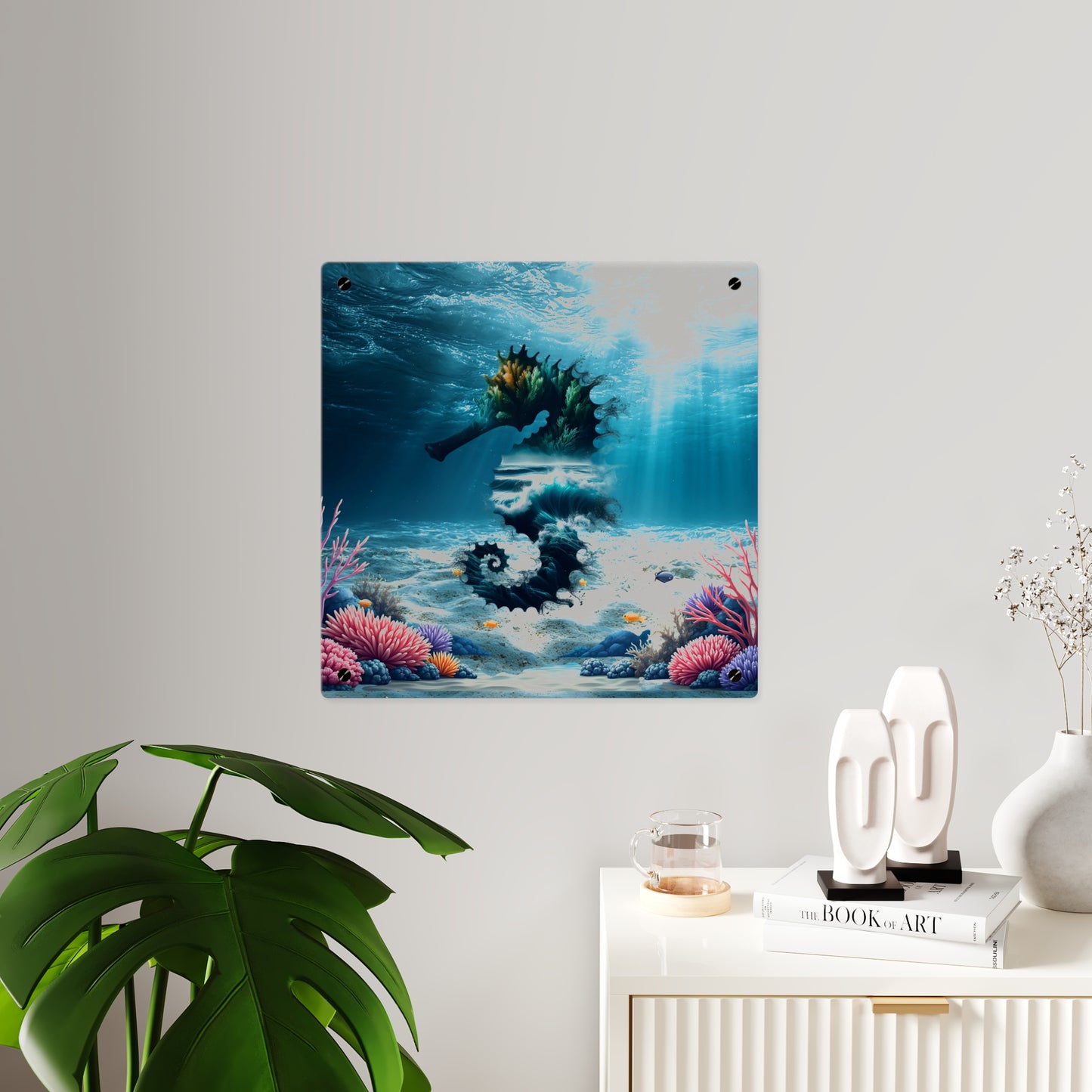 Acrylic Wall Art Panel — Underwater Seahorse Ocean Scene Panel