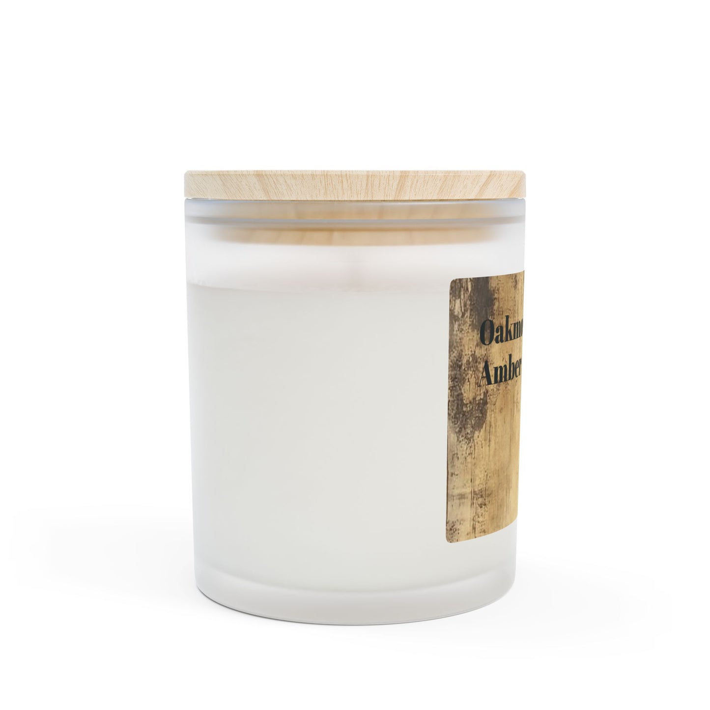 Vanilla Frosted Glass Candle – 11oz Scented Soy Candle with Wooden Lid