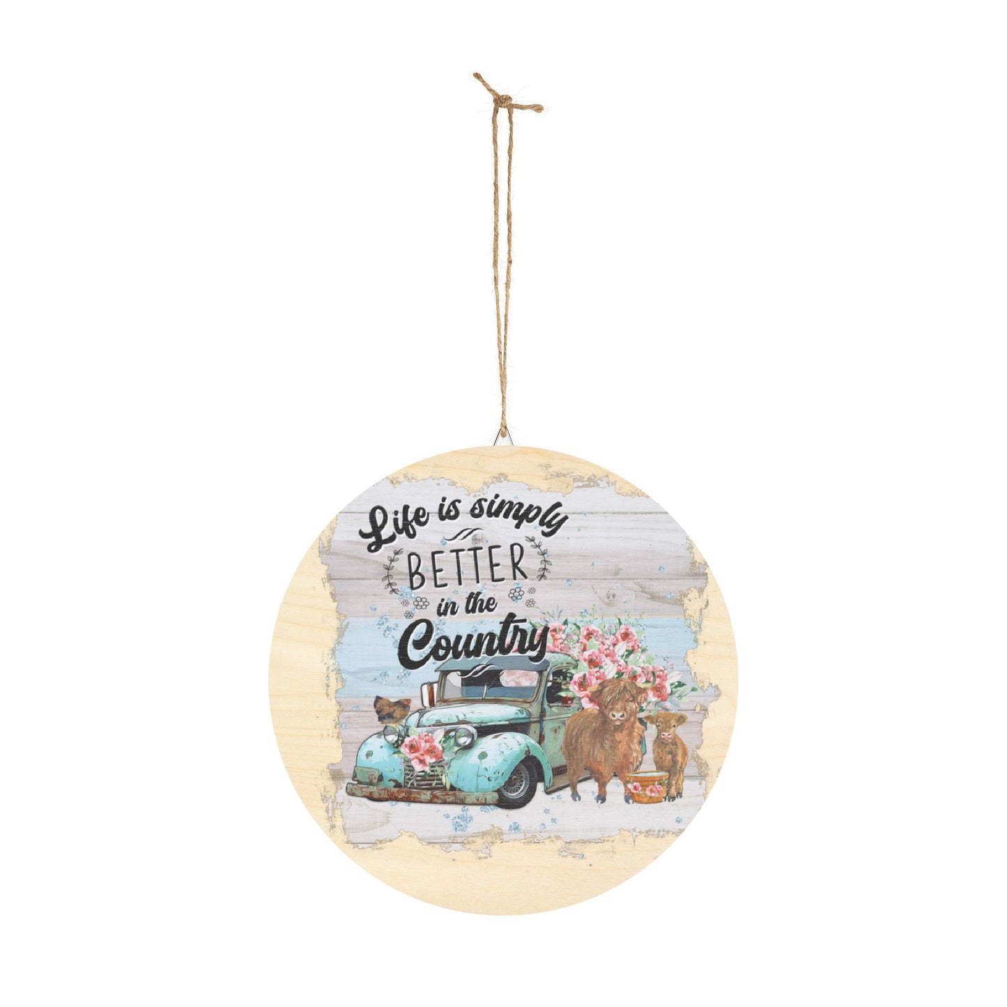 Rustic Country Theme Wood Signs - Country Life Home Office Housewarming Gift