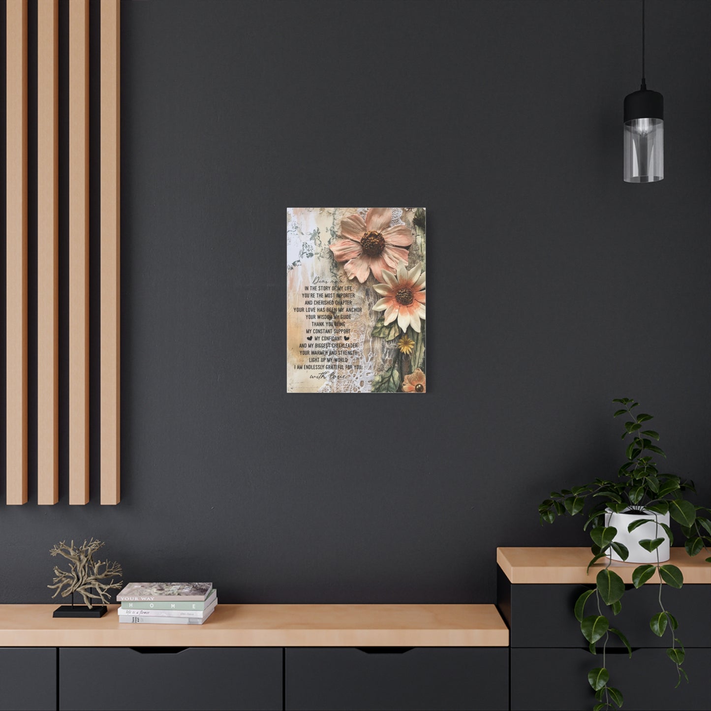 Floral Canvas Wall Art - Heartfelt Mom Appreciation Decor