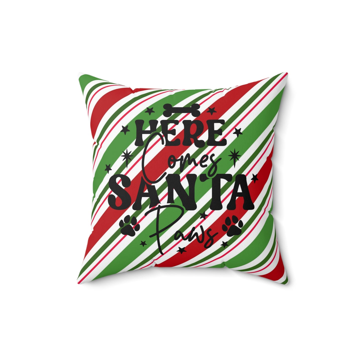 Christmas Pet Theme Spun Polyester Square Pillow, Dog Lover's Holiday Decor for Home or Office, Animal Lovers, Pet Lover's Holiday Accent
