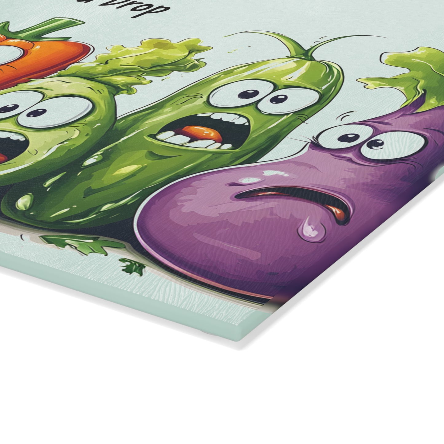 Funny Vegetable Glass Cutting Board - 'Chop Till You Drop' Design