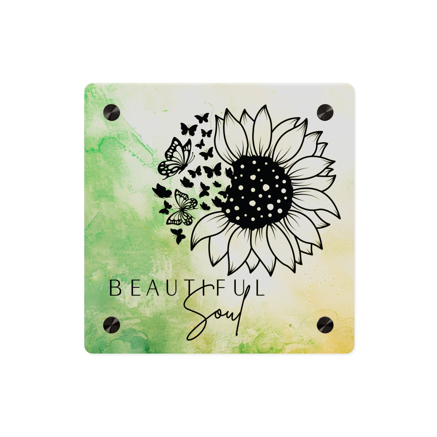 Beautiful Soul Acrylic Wall Art Panel with Sunflower Design