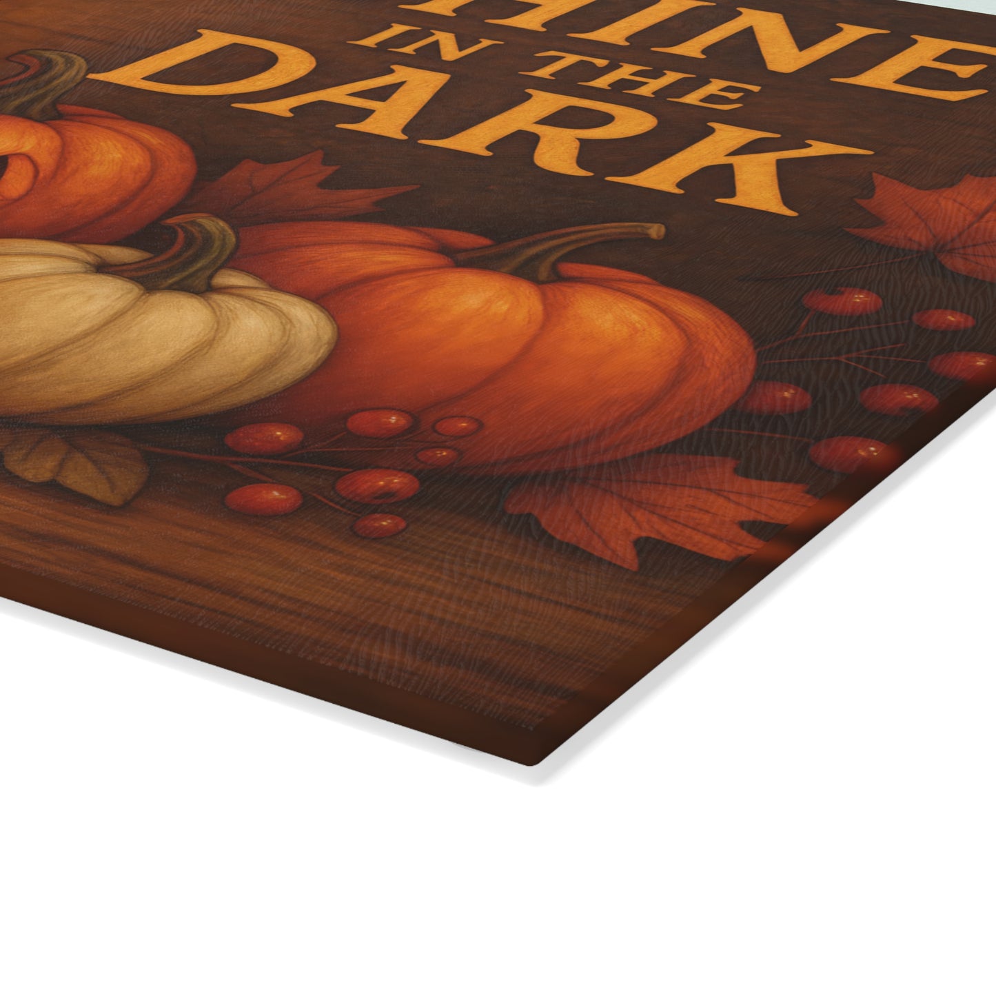 Harvest Lantern Glass Cutting Board - Shine in the Dark Design