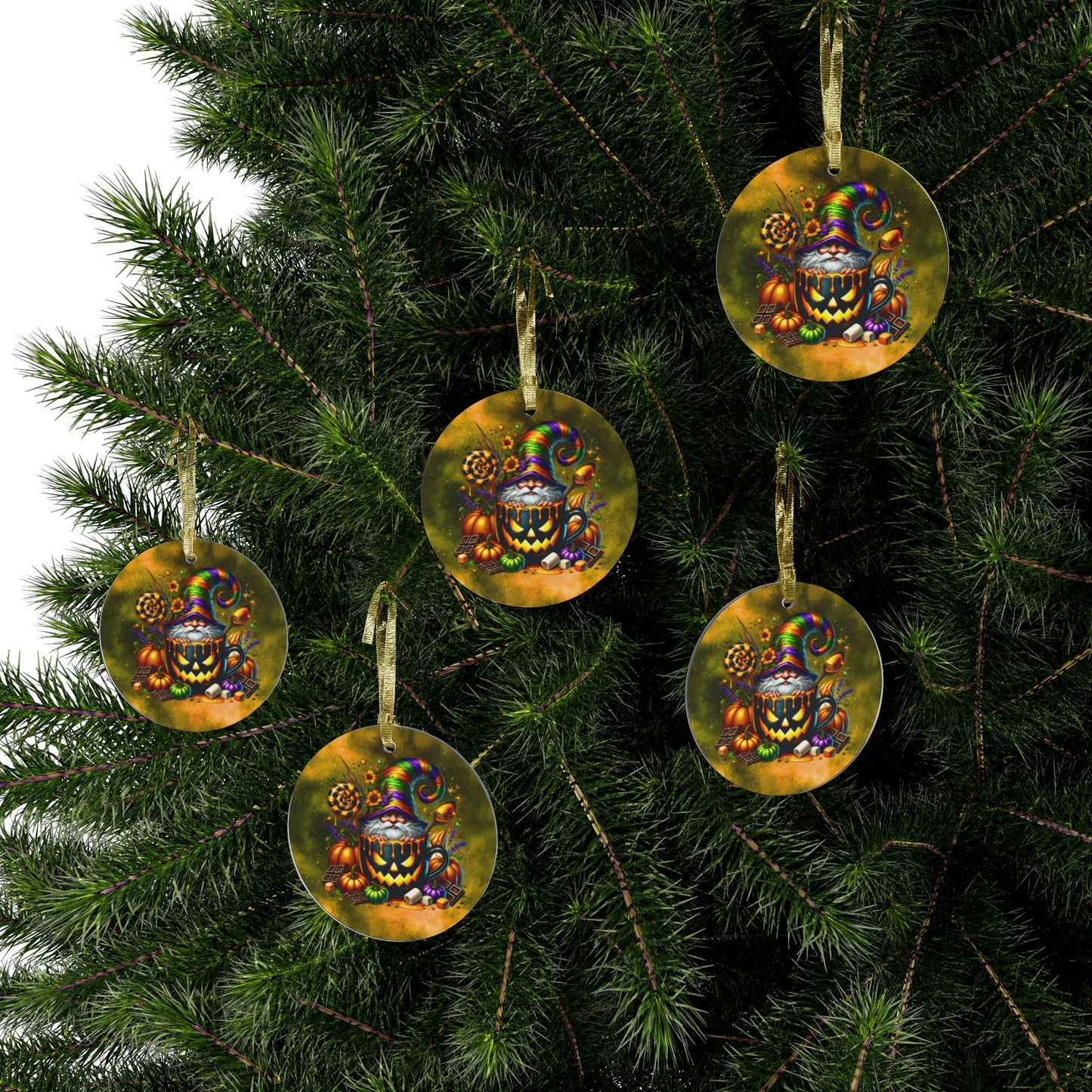 Festive Halloween Gnome Acrylic Hanging Ornament - Whimsical Home Decor - Holiday Ornaments