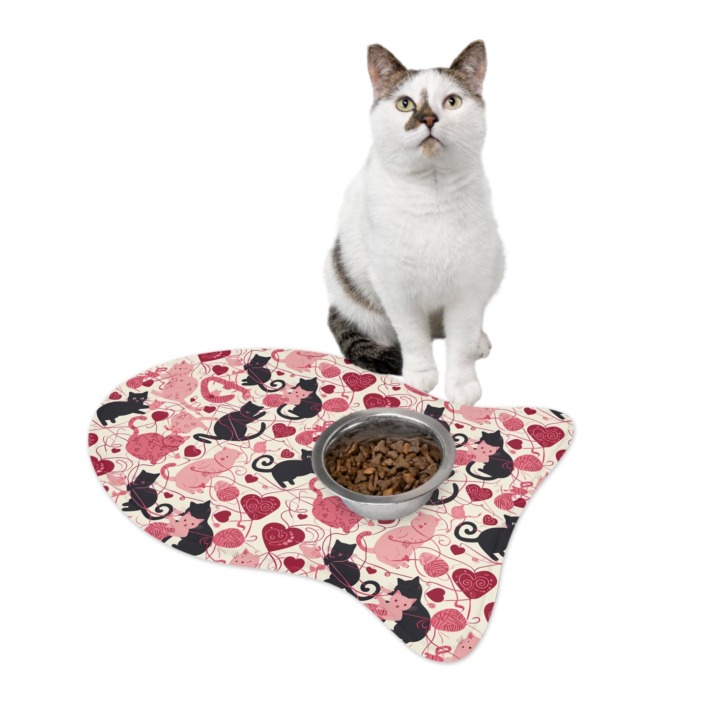 Cute Cat and Dog Feeding Mat, Pet Feeding Mats, Playful Design, Ideal for Cats and Dogs, Pet Lovers, Home Decor, Gift Idea