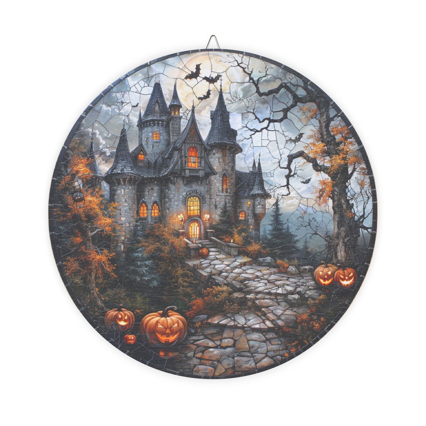 Hauntingly Beautiful Halloween Rustic Charm Wood Sign, Rustic Decor, Spooky Home Art, Fall Decoration, Haunted House Wall Hanging