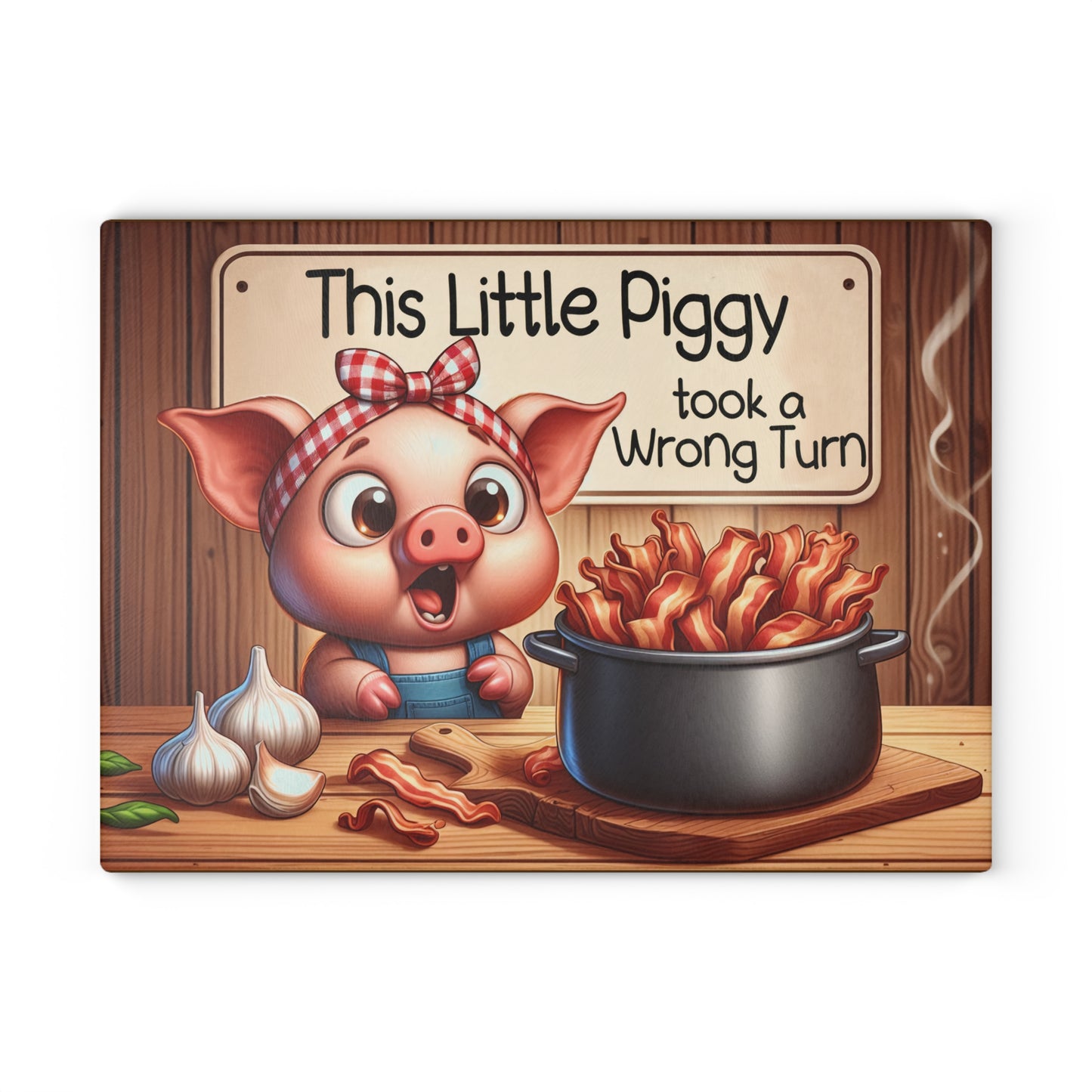 Whimsical Piggy Glass Cutting Board - Perfect Gift for Cooking Enthusiasts