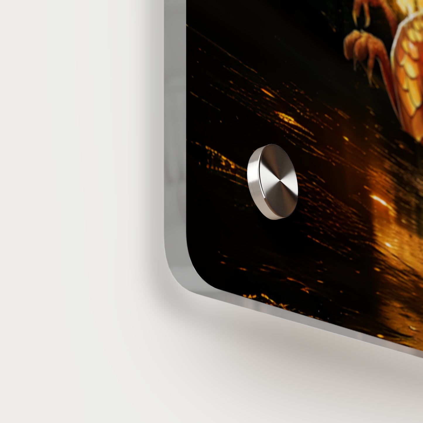 Gothic Theme Acrylic Wall Art Panel, Purple Dragon with Moon Background, Dragon Lovers, For Anyone, Accent for Any Room