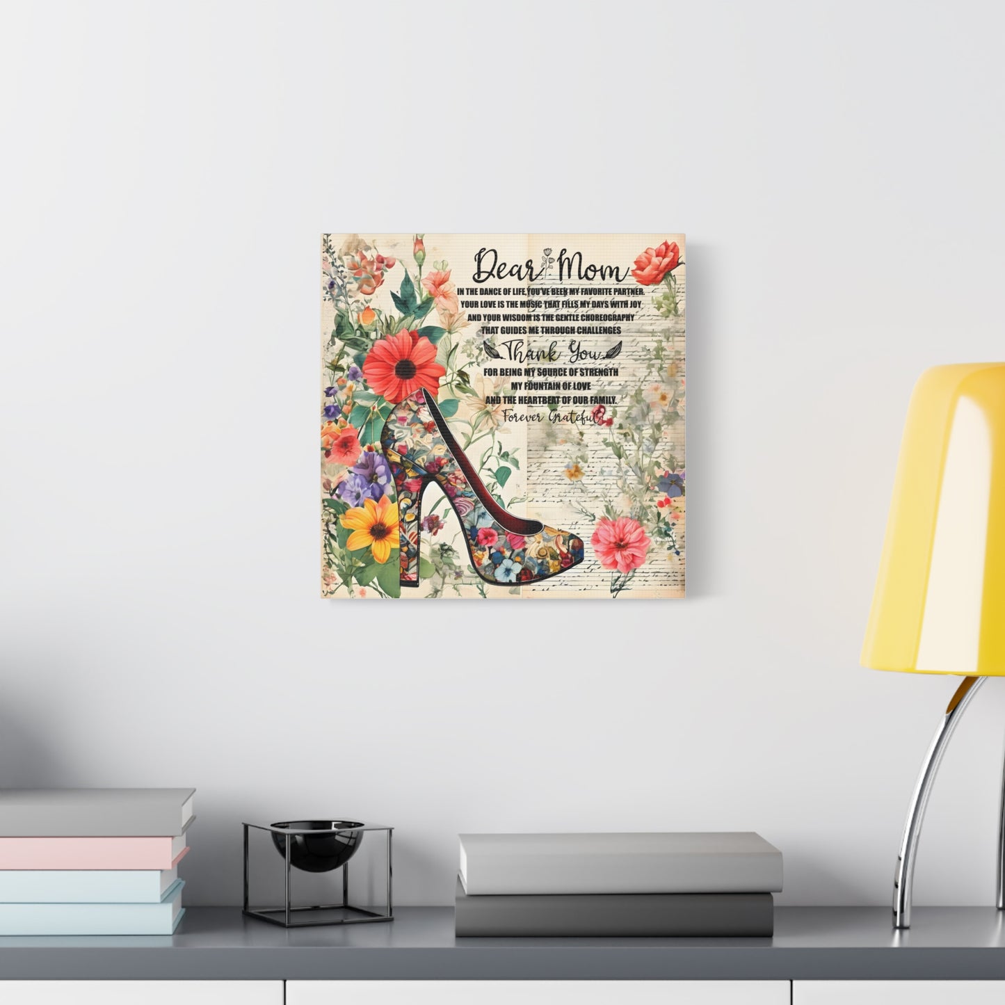 Inspirational Floral Canvas Wall Art for Mom - Perfect Gift for Mother's Day