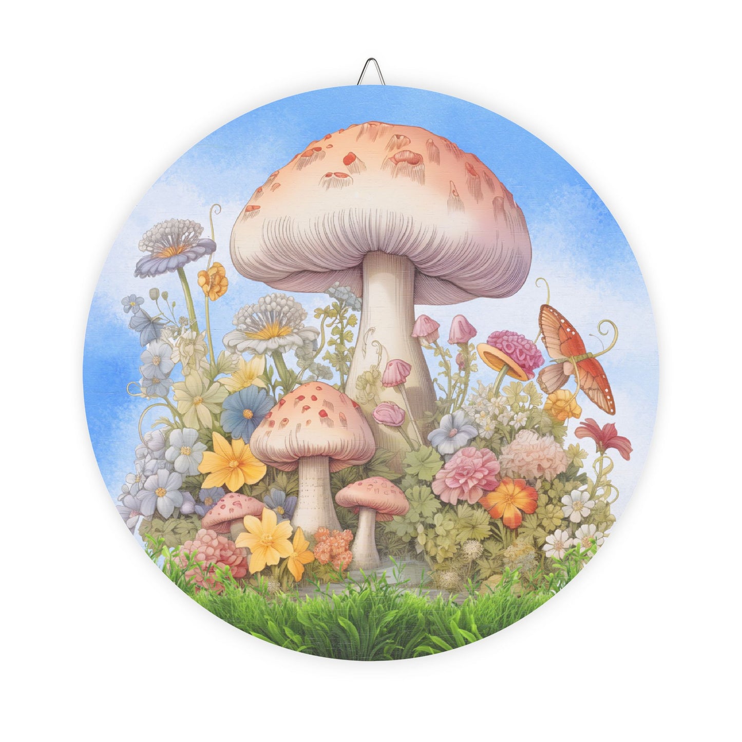 Whimsical Rustic Charm Mushroom Wood Sign - Nature-Inspired Home Decor