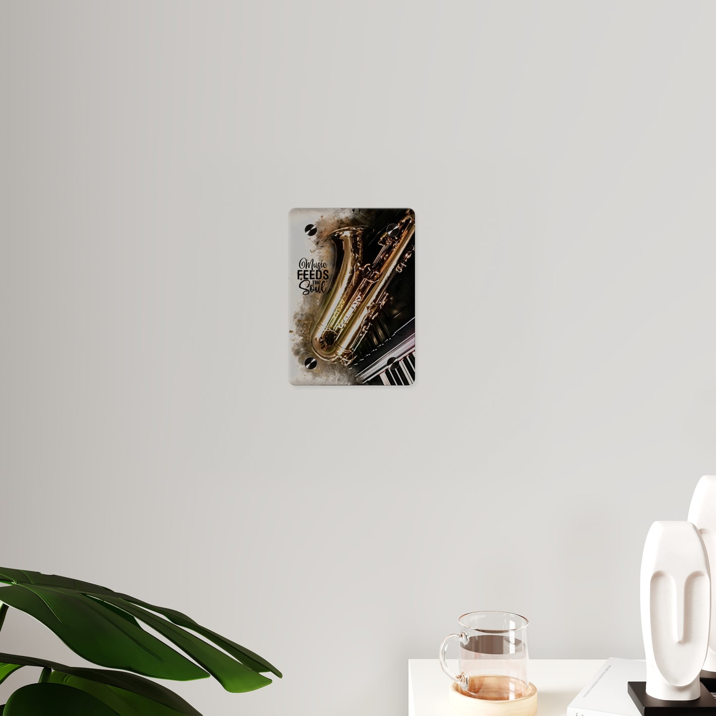 Inspirational Acrylic Wall Art Panel - "Music Feeds the Soul"