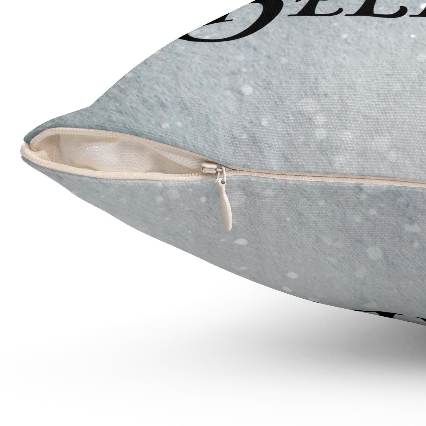 Christmas Train Decor Pillow - 'Believe' Spun Polyester Square Cushion Holiday Decor