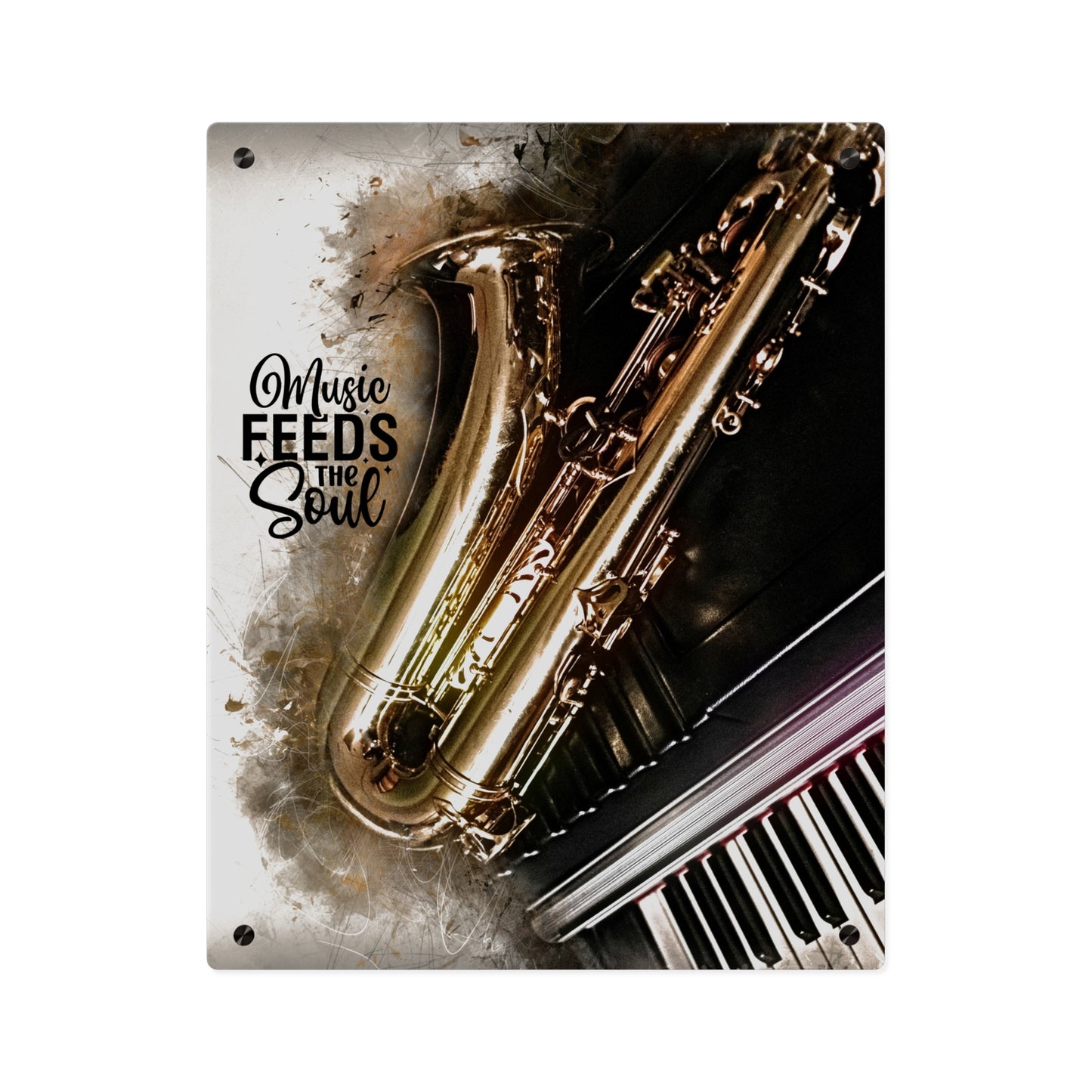 Inspirational Acrylic Wall Art Panel - "Music Feeds the Soul"