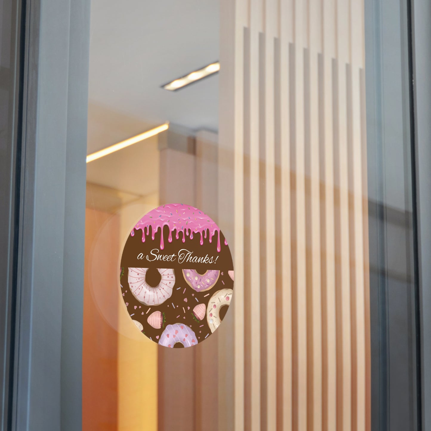 Custom Delightful Donut Vinyl Stickers, Sweet Thank You Labels, Party Favors, Custom Stickers for Gifts, Cute Decor for Celebrations, Goody bags