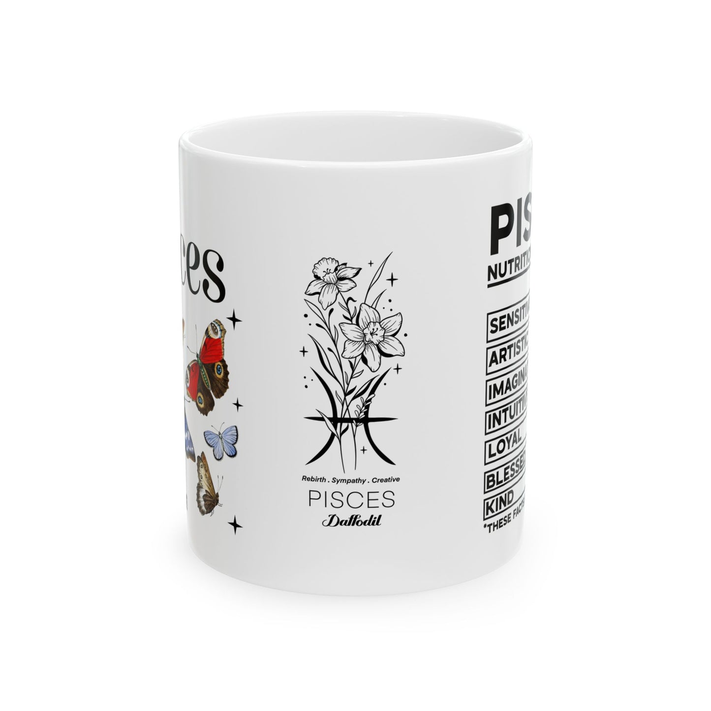 Pisces Zodiac Ceramic Mug (11oz & 15oz) – Astrology Gift for Horoscope Lovers
