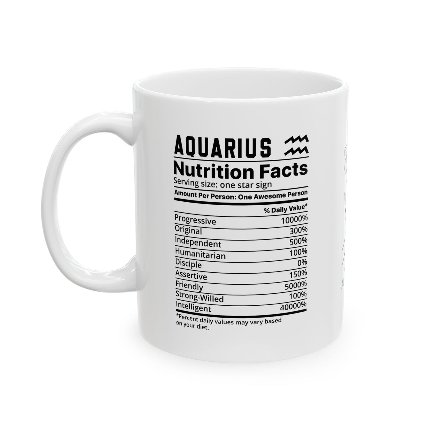 Zodiac Aquarius Ceramic Mug (11oz & 15oz) - Astrology Gift for Star Sign Lovers