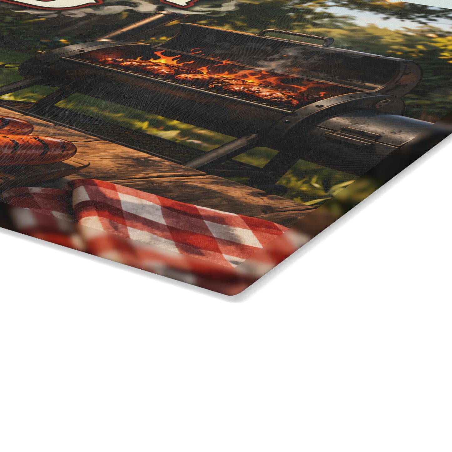 Smokin' Hot Dad Glass Cutting Board – BBQ Grilling Father's Day Gift