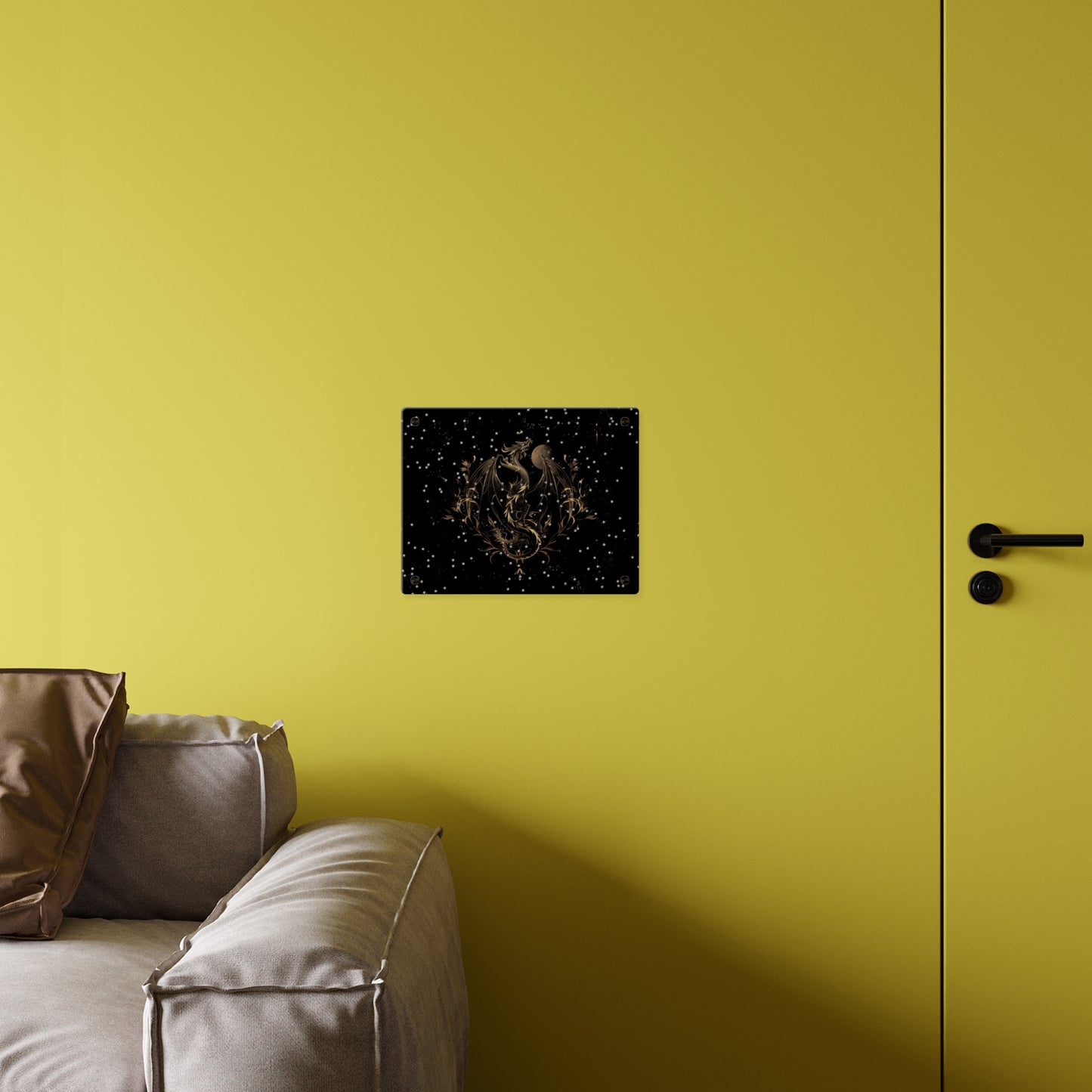 Sleek Dragon Acrylic Wall Art Panel - Celestial Decor for Fantasy Lovers