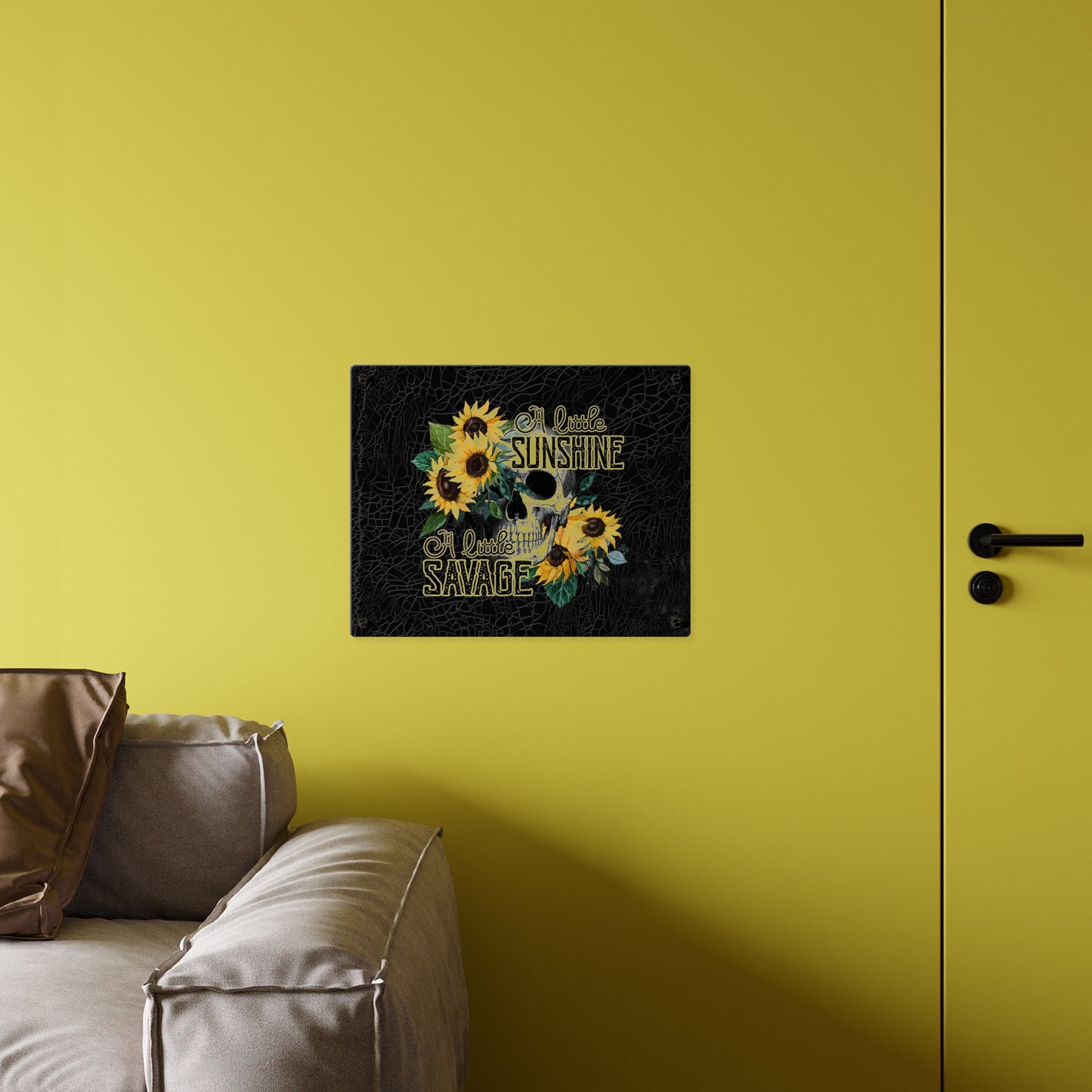 Acrylic Wall Art Panel- 'A Little Sunshine, A Little Savage' Design with Sunflowers